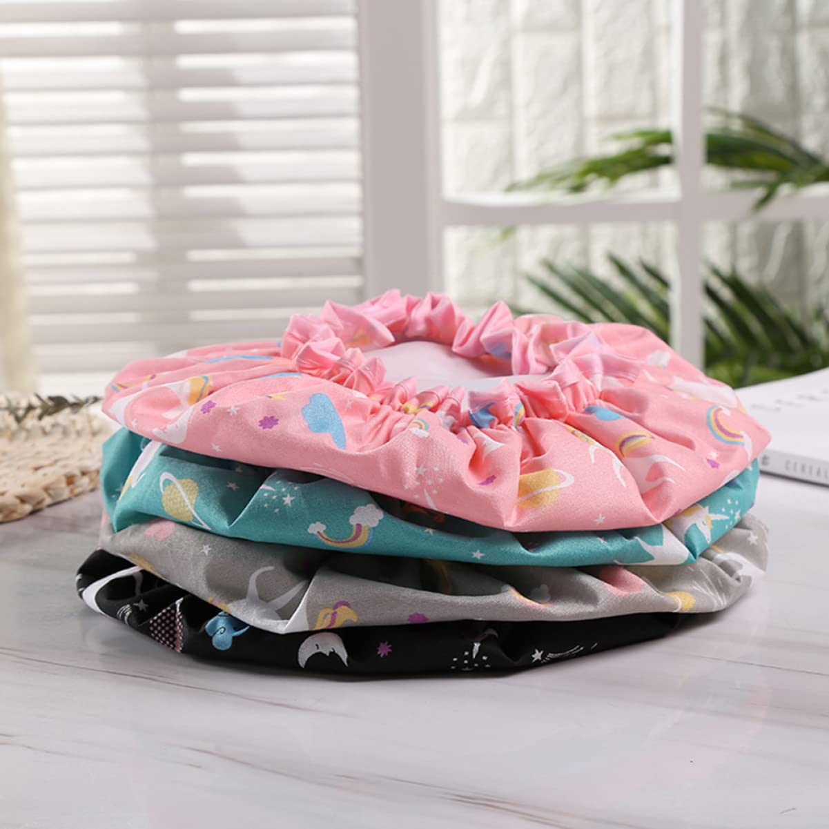 9 Piezas Gorro De Ducha Turbante Gorro De Ducha De Doble Capa Gorros De Baño Elásticos Gorro De Baño Gorro De Ducha Impermeable Gorra De Spa Ajustable Sombrero De Medico Perder