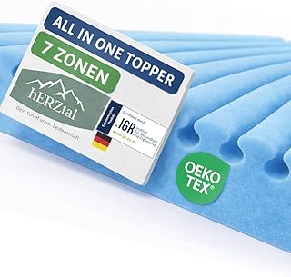 7-Zonen Gelschaum Topper 5cm-All in One Matratzenauflage mit Duo-Wendehärte H2/H3 – Ergonomisch IGR-Zertifiziert-Sommer- & Winterseite-Made in Germany-Für Boxspringbett & Matratze (100x200 cm)
