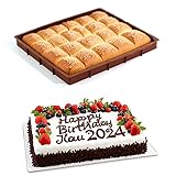 Jelly Roll Pan, Large Swiss Roll Cake Mat, 14.17x11 in Nonstick Flexible Baking Sheet for Baking Sheets (Brown-2)