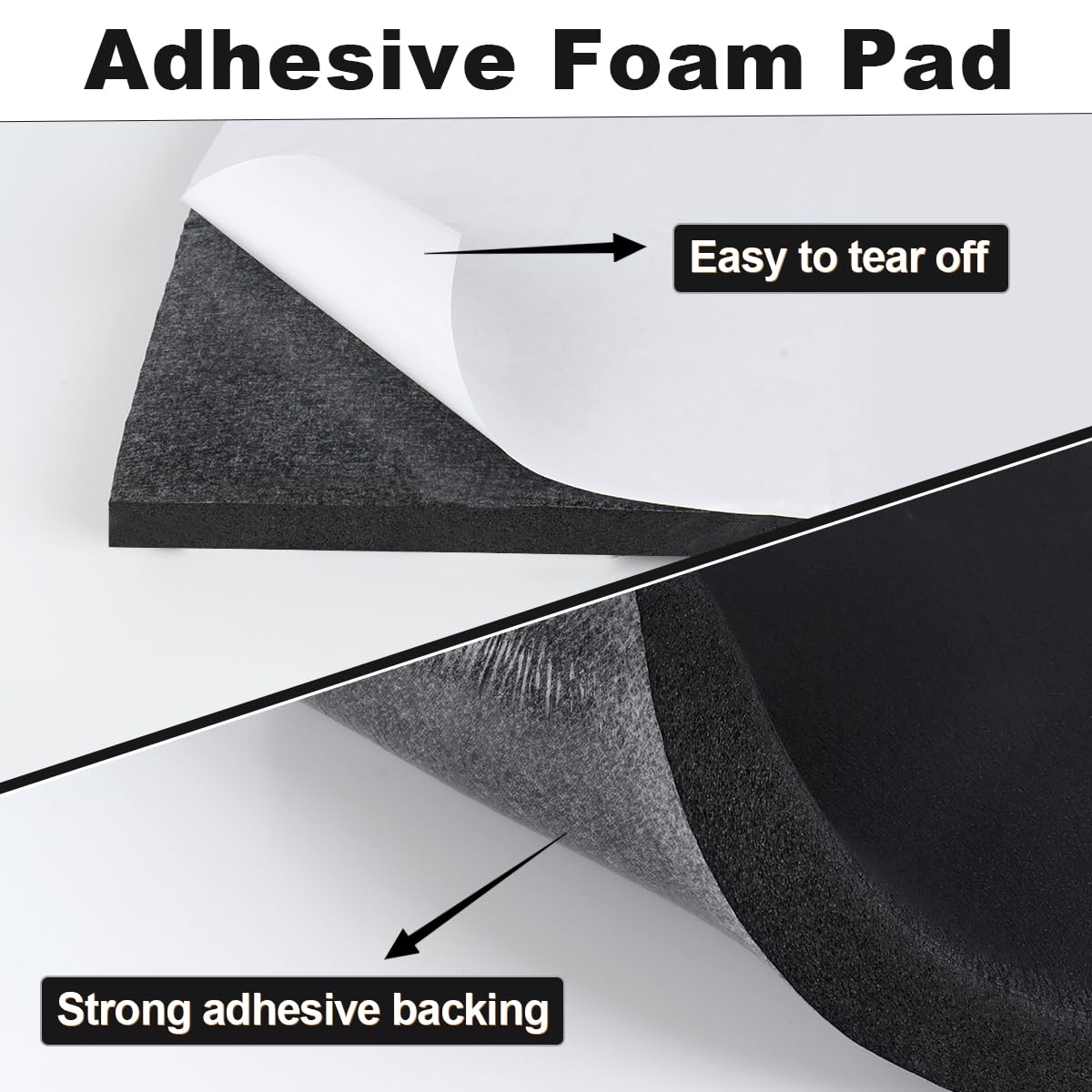 Storystore 4 Pcs Foam Padding Sheets - 12" x 8" x 3/4" Self Adhesive Closed Cell Foam Neoprene Rubber Sheets Insulation Anti Vibration Rubber Pads with Adhesive, Black