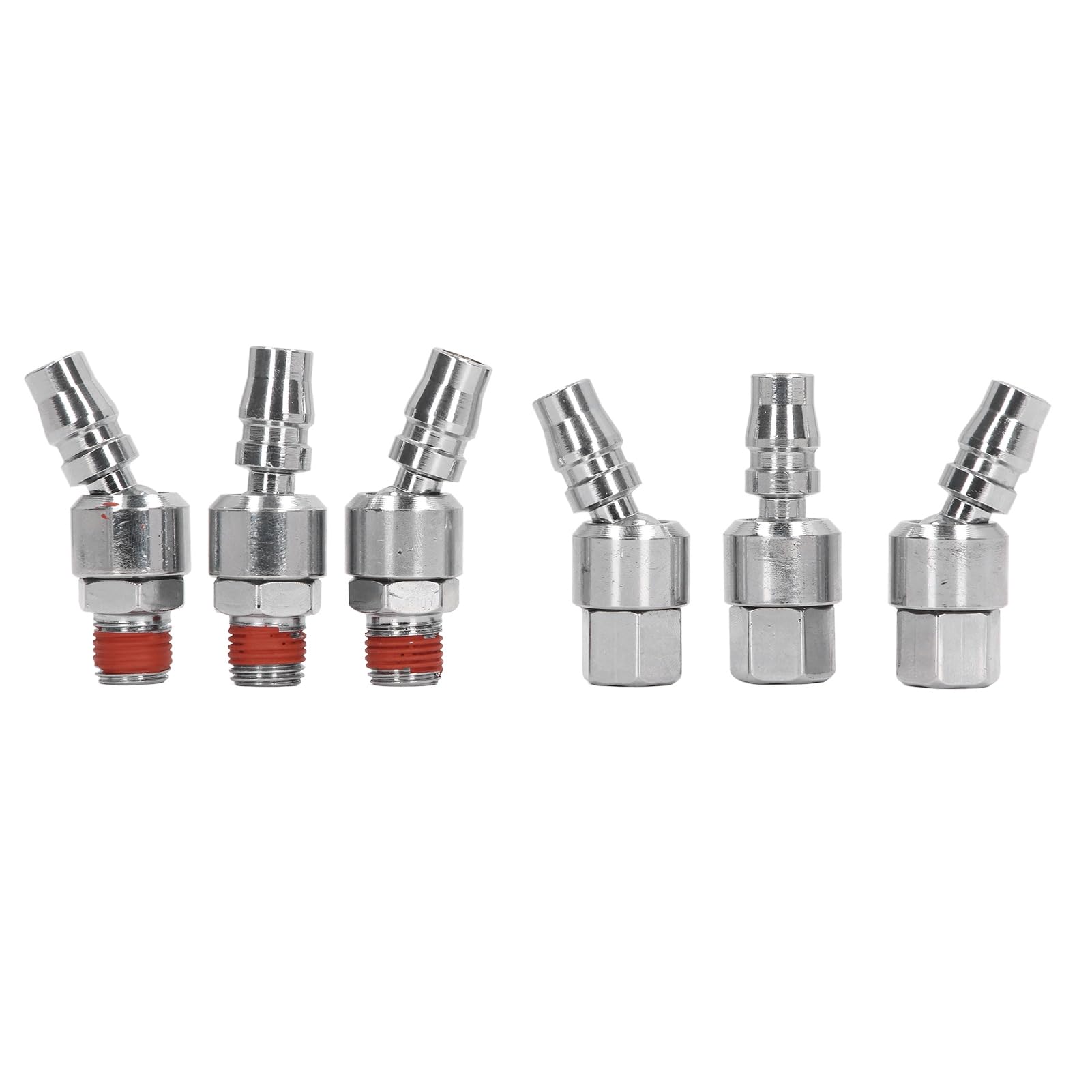 Conector De Aire Giratorio De 6 Piezas, Rosca Hembra Macho NPT De 1/4 Pulg. Conexión Rápida Conexión De Manguera Industrial De Acero Endurecido