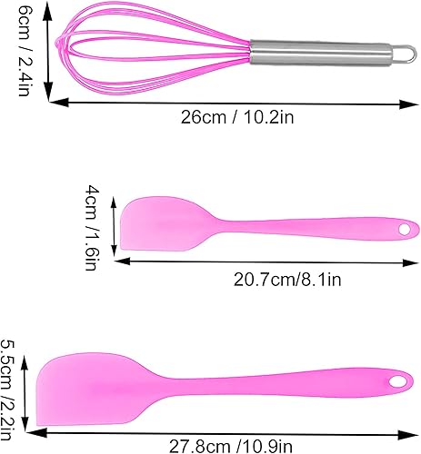 Miniatura 5 de Juego de espátulas de silicona, utensilios de cocina resistentes al calor con cepillo de pastelería y batidor, mini herramientas de cocina para