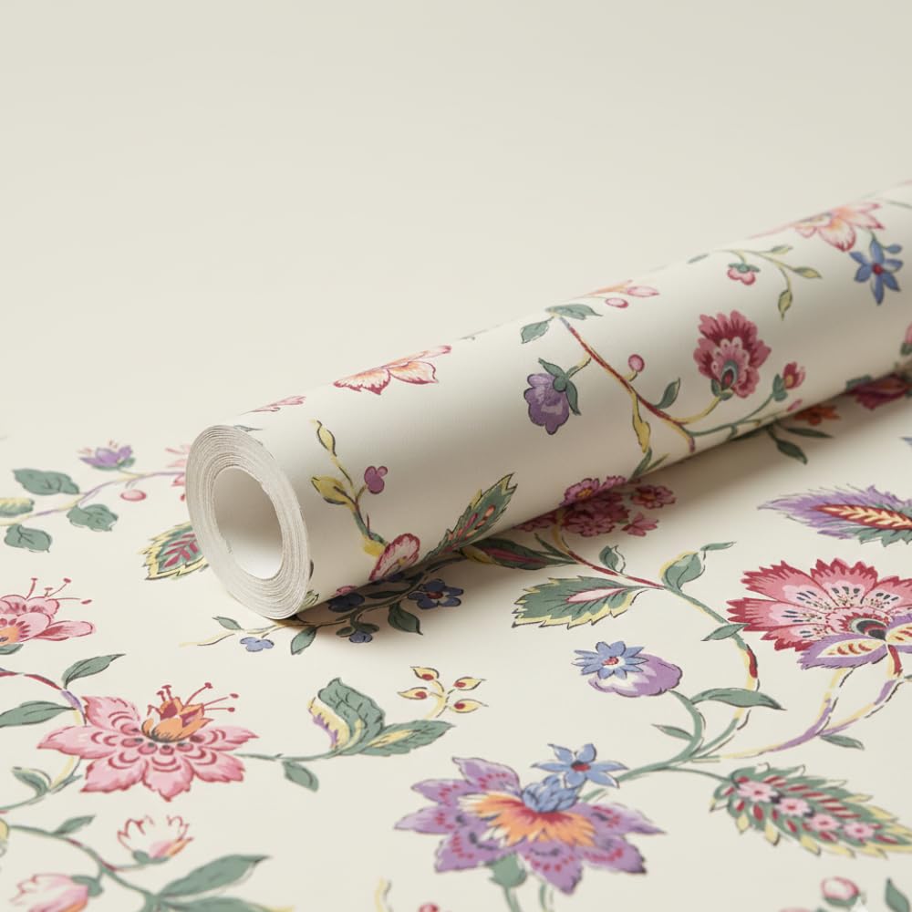 Floral Wallpaper Peel and Stick – Flower Design Self Adhesive Wall Paper for Living Room, Bedroom, Kitchen, Removable Waterproof Wall Decor (MG37, 16X90 Inch)