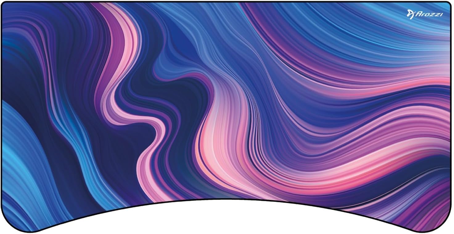 Arozzi Arena Gaming Desk Mat, Full Surface Custom Desk Pad, Interchangeable, Water Resistant & Washable Computer Desk Mouse Pad with Stitched Edges (D029)