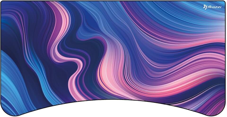 Arozzi Arena Gaming Desk Mat, Full Surface Custom Desk Pad, Interchangeable, Water Resistant &amp; Washable Computer Desk Mouse Pad with Stitched Edges (D029)