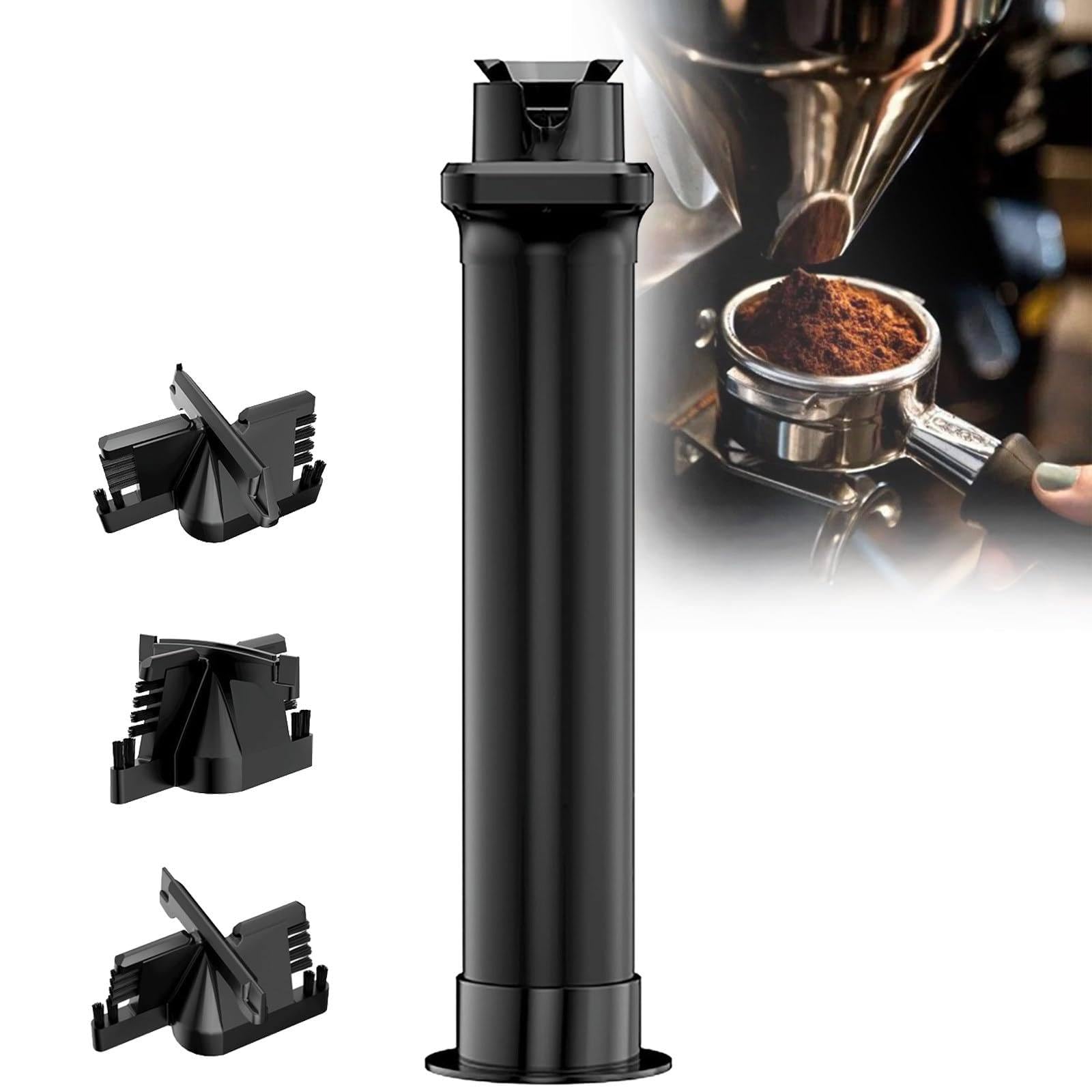Cepillo De Limpieza De Portafiltro De Café De 58 Mm, Limpiador De Portafiltro De Café Comercial con Sensor De Seguridad Anti-Falso Tacto Y 3 Cabezales De Cepillo,C