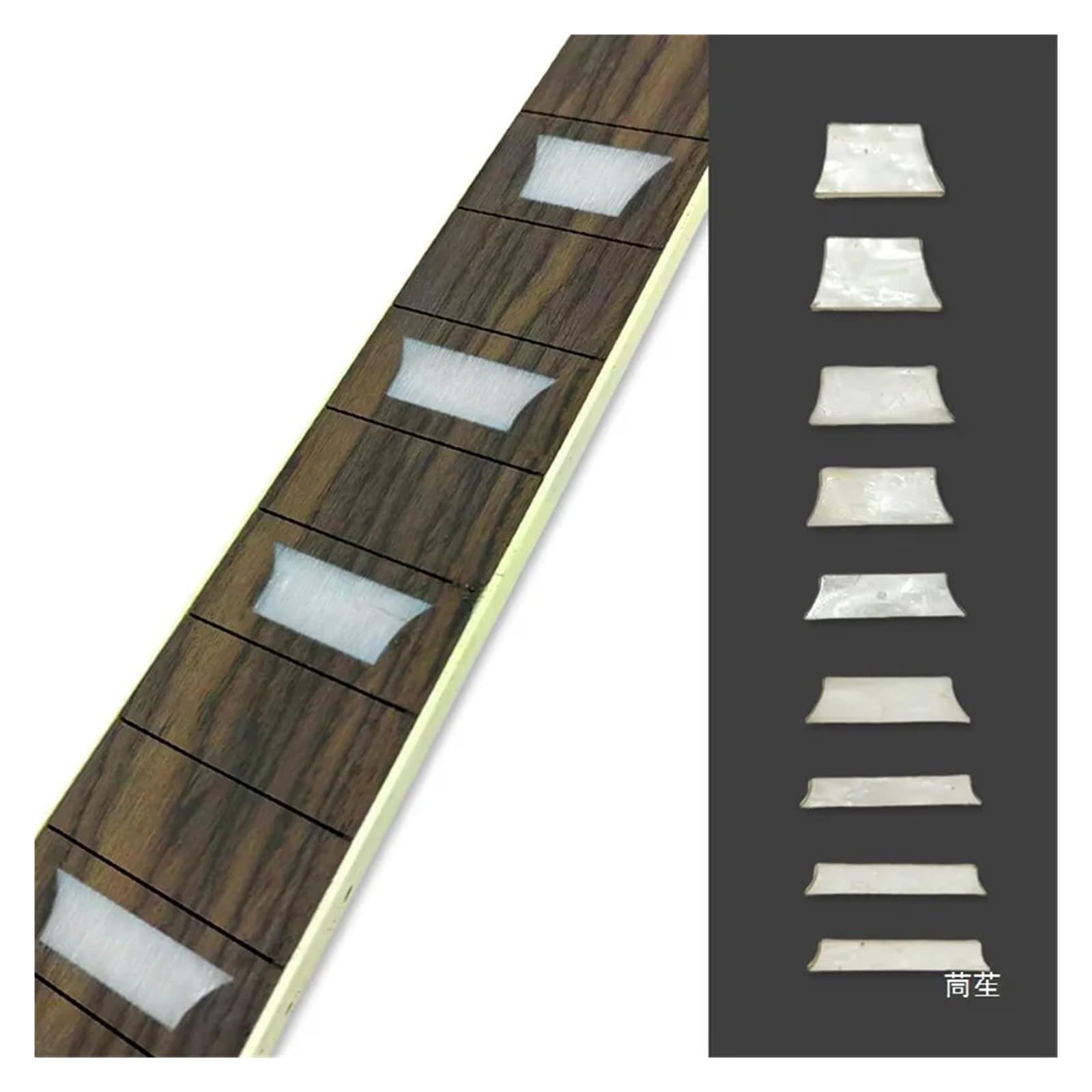 Intarsio Trapezoidale Bianco Da 9 Pezzi For Chitarra | 9 intarsi trapezoidali bianchi for una facile tastiera della chitarra