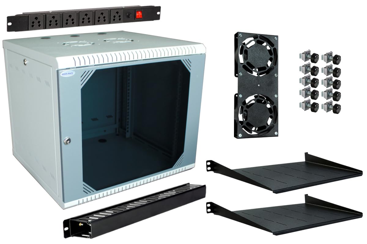 MASS RACK 9U 550X500mm Rack with PDU 6 Socket, 10" Tray(2 Nos), Cable Organiser 1U Closed, 2 Fan & Hardware Kit - Combo Pack (B0D5B88L2Z) Amazon Price History, Amazon Price Tracker