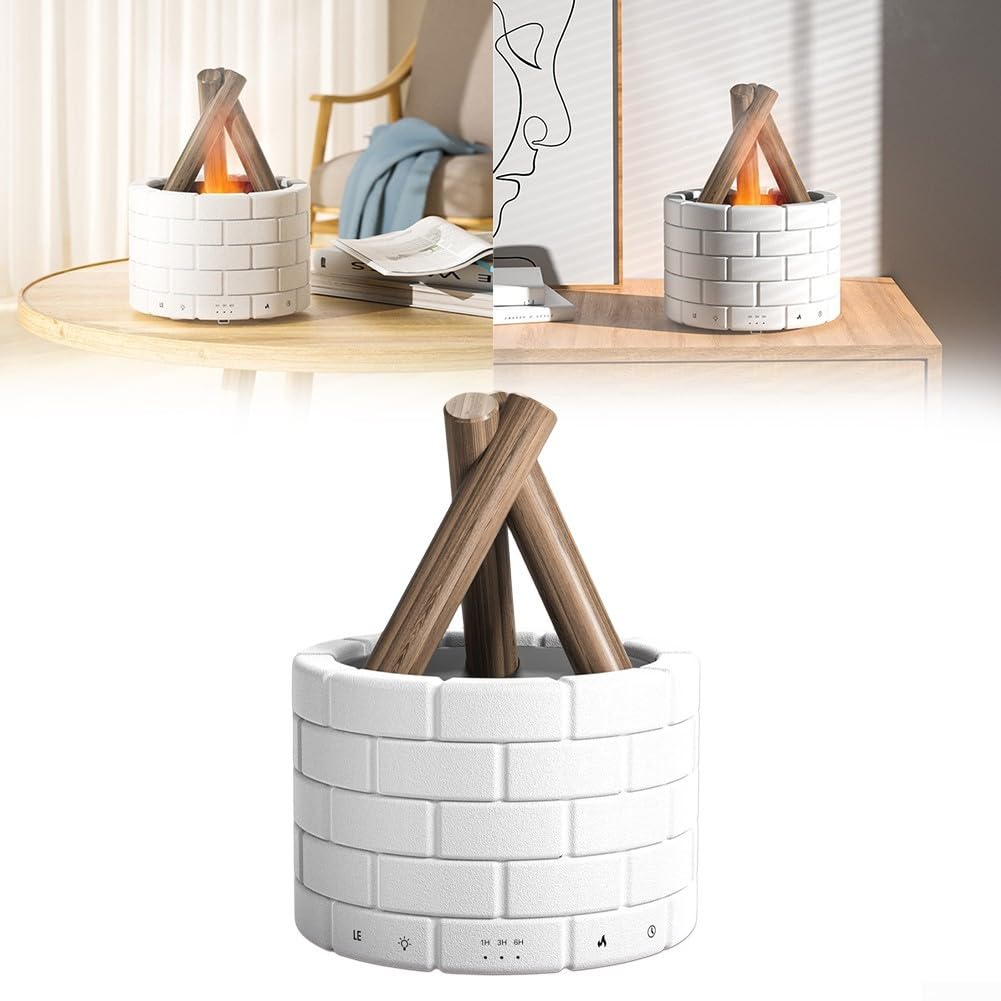 Oniissy Bonfire Luftbefeuchter, Simulation Flamme Luftbefeuchter Lagerfeuer Aromatherapie Maschine Spray Zerstäuber füllen Sie das Haus mit Duft, genießen Sie langanhaltend