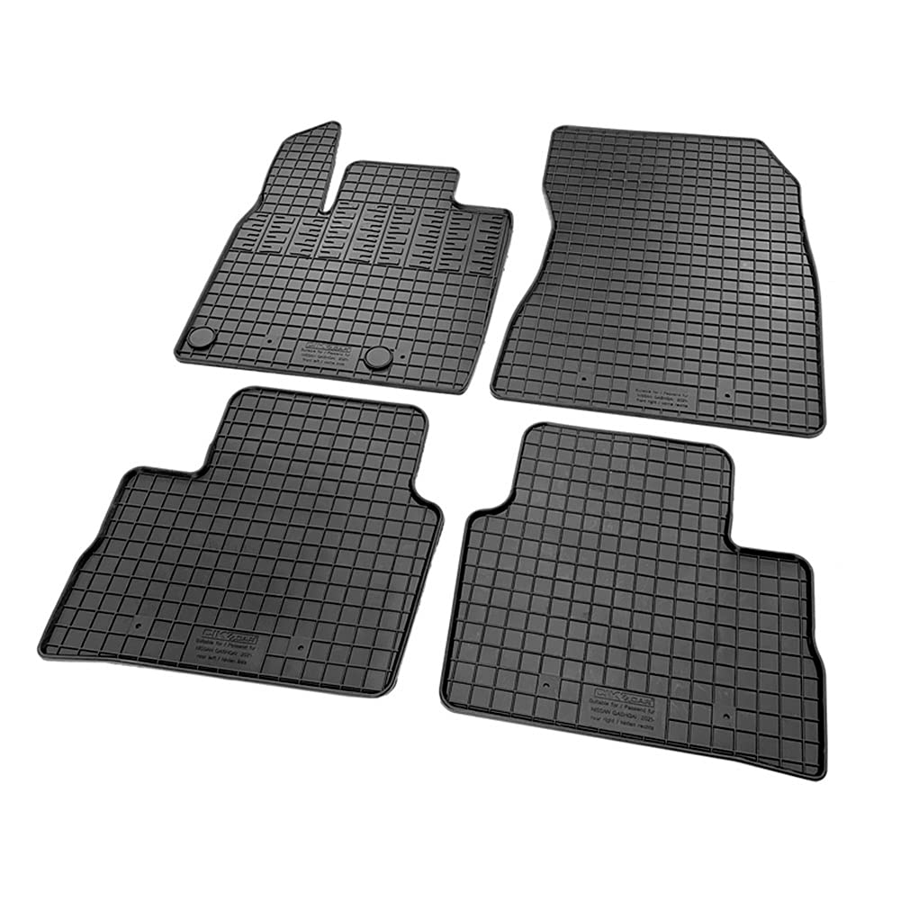 AUTO-STYLE Zestaw gumowych mat kompatybilnych z Nissan Qashqai III (J12) 2021- (4-częściowy + system montażowy), czarny