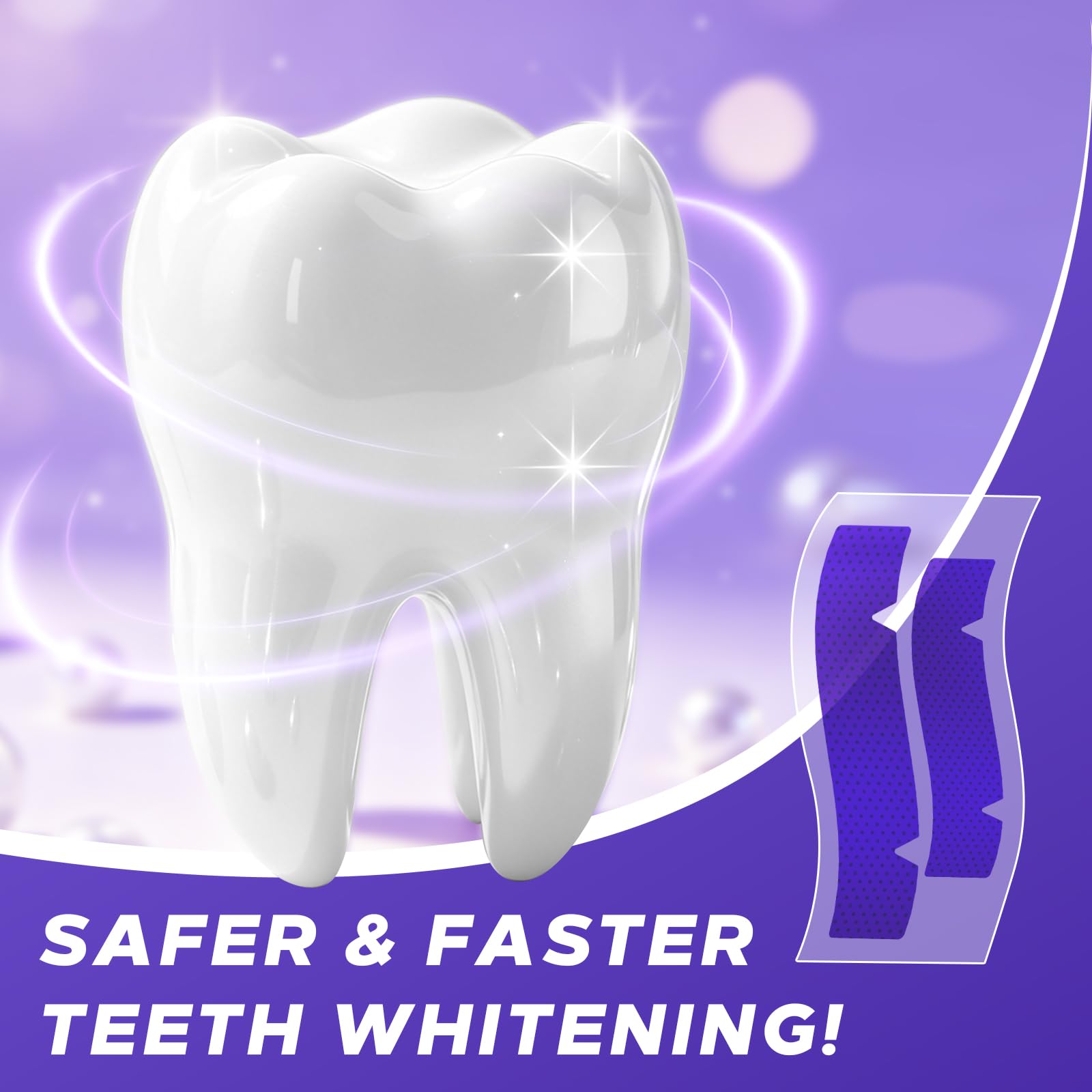 Purple Teeth Whitening Strips 14 Treatments - Enamel-Safe & No-Slip Whitening Strips - Fast Teeth Whitening Result in 7 Days - Kit de blanqueamiento para café, eliminación de manchas de vino
