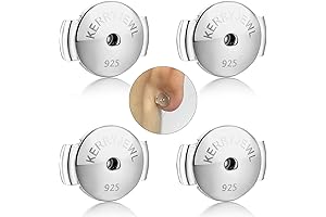 14K White Gold Locking Earring Backs, Secure Hypoallergenic Earring Backs For Diamond Studs