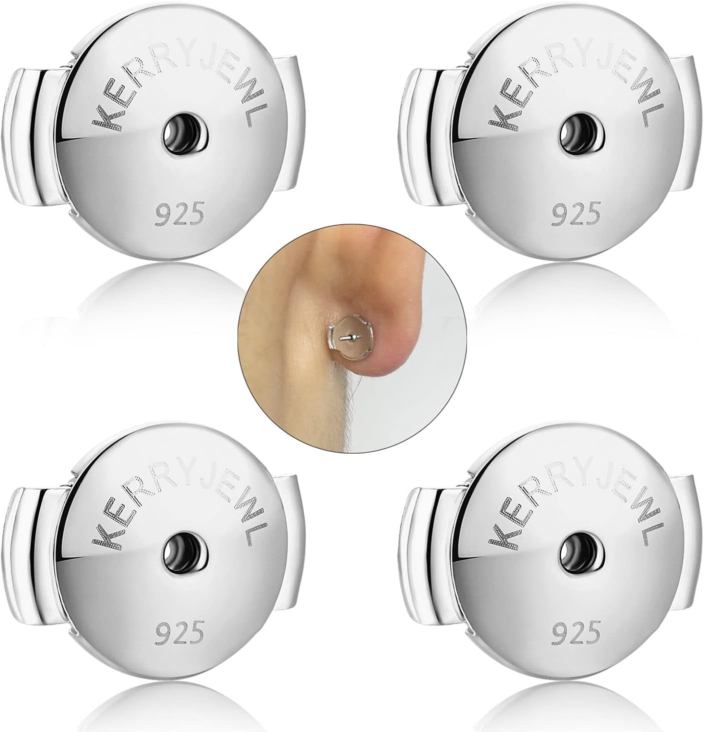 14K White Gold Locking Earring Backs Replacements for