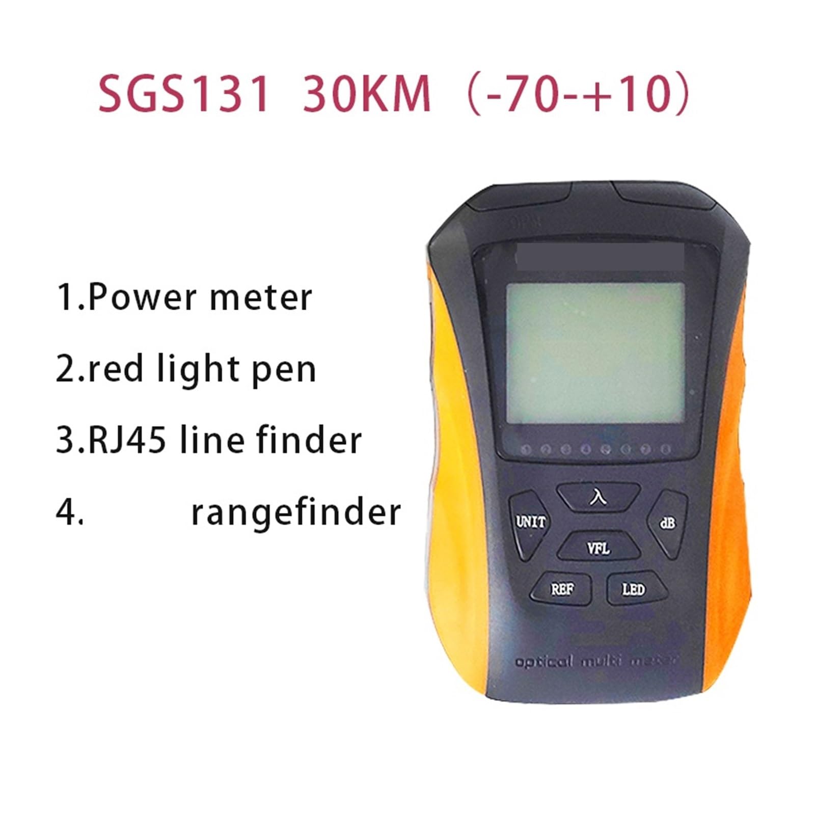 Miernik Mocy Optycznej 6w1 Tester Uszkodzeń Wizualnych Czerwonego Światła Uniwersalna Maszyna FTTH RJ45 Tester Kabli Sieciowych Akumulatorowe Światło Czerwone(SGS131 30KM)