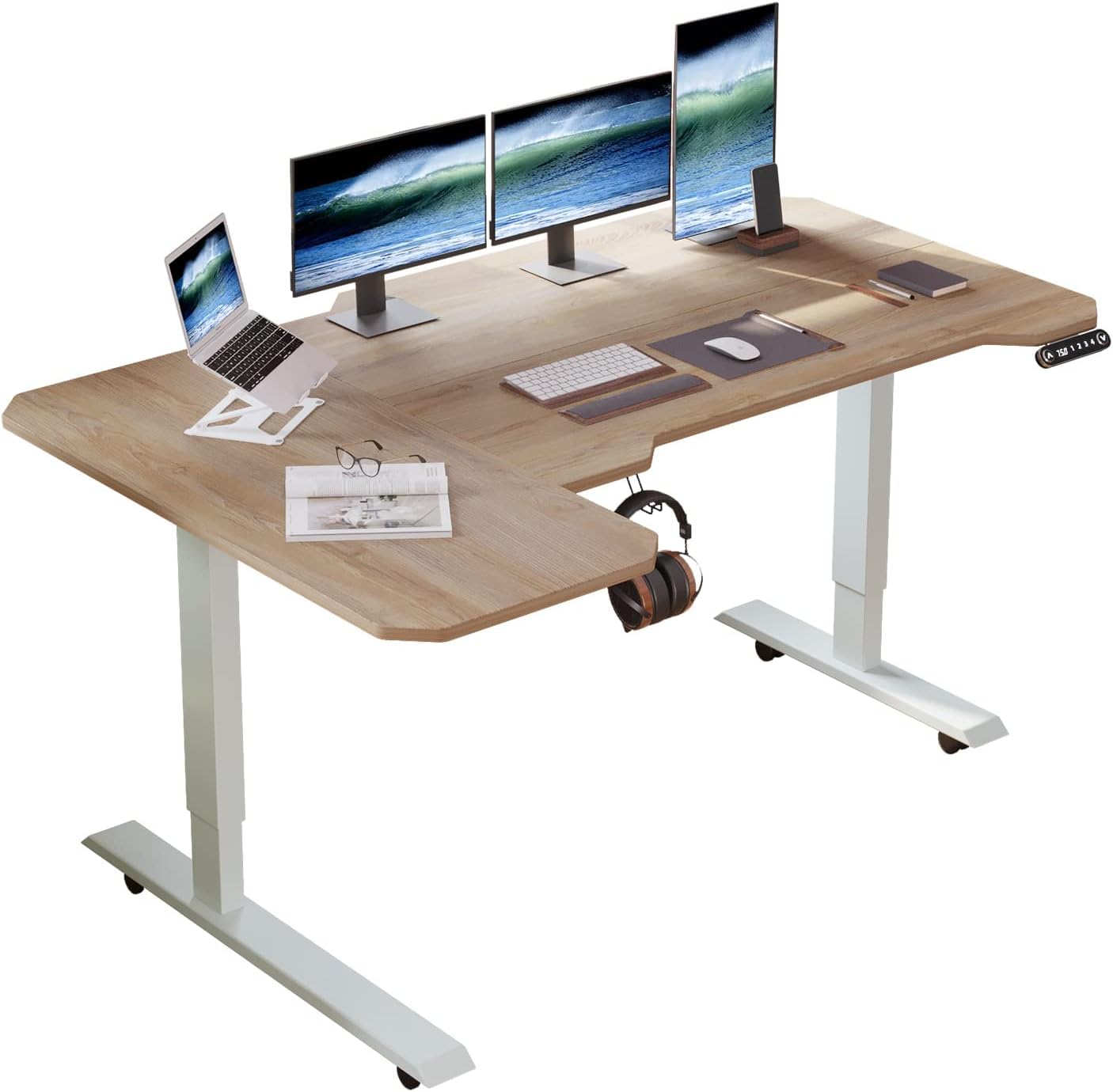 電動式昇降150*101cmゲーミングデス71-117CM 高さメモリー機能 Amazon | bilbil 昇降式デスク パソコンラック 150*101cm 電動式