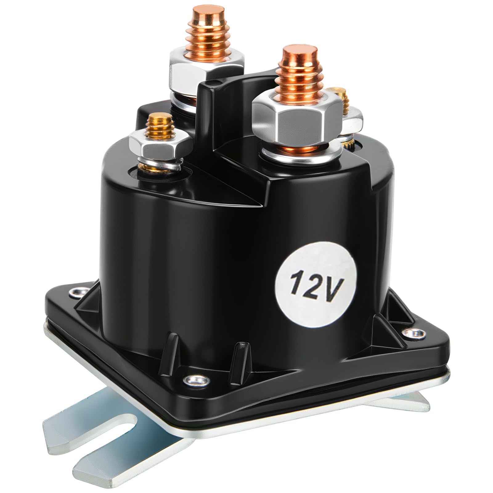Photo 1 of 12V Dump Trailer Solenoid Relay, 4-Terminal Intermittent Duty Solenoid for Hydraulic Pumps, Replaces SAZ4201GJ, 7522, 070009, 190107, KTI 391-2-C (Fits Prestolite, Monarch, PJ Trailers, Iron Bull)