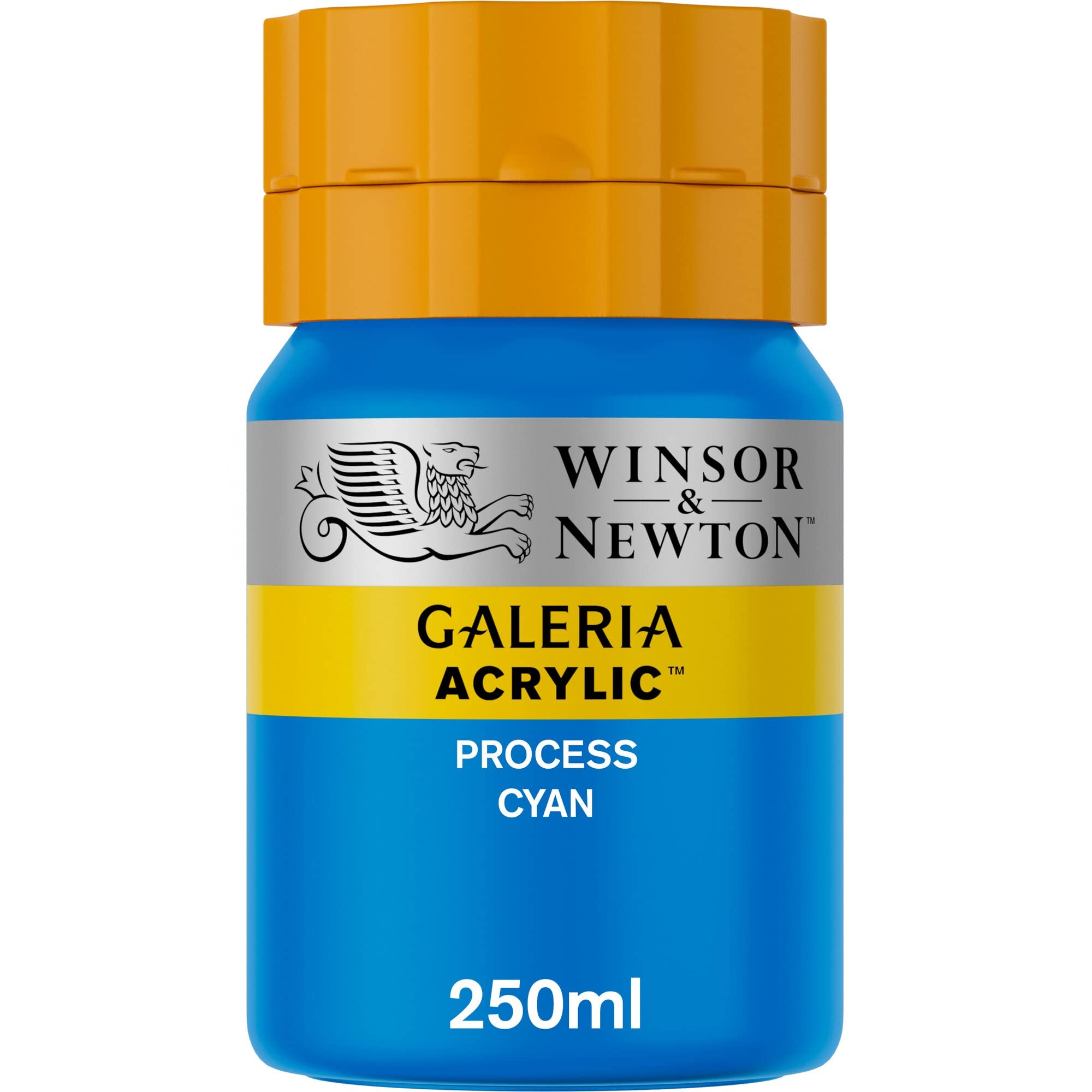 Winsor & Newton Series 1 250ml Bottle Galeria Acrylic Colour with Nozzle Cap - Process Cyan