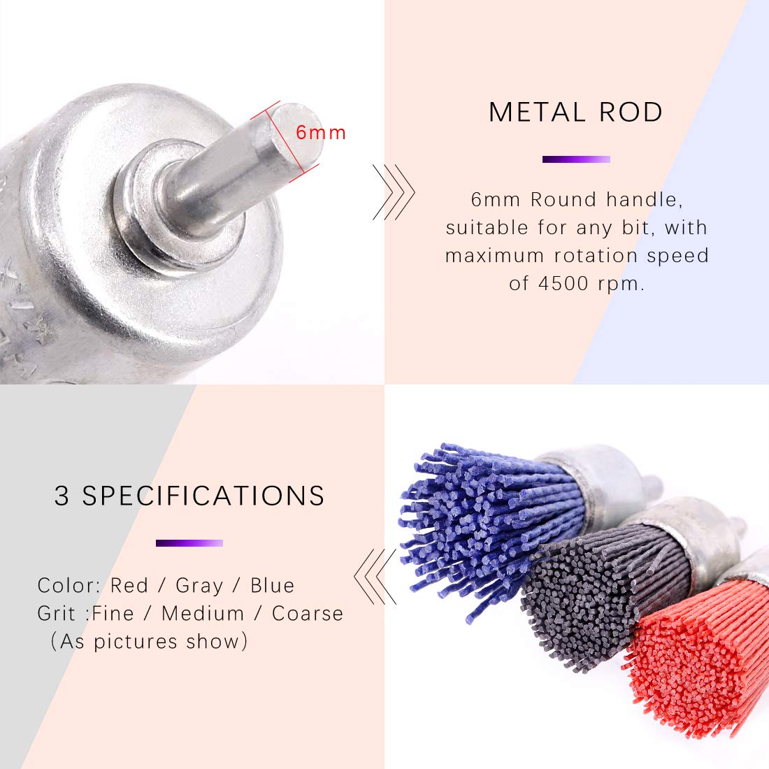 Swpeet Nylon Wire Brush Kit - Rust Removal -4 Swpeet Nylon Wire Brush Kit - Rust Removal -4