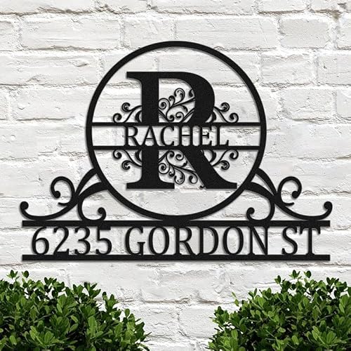 Custom House Number Address Sign Personalized Metal Address Plaque Personalized Metal Outdoor Address Sign Outdoor Sign Metal House Number Sign Steel Address Sign Housewarming Gifts Wall Mounted Sign #TOP3