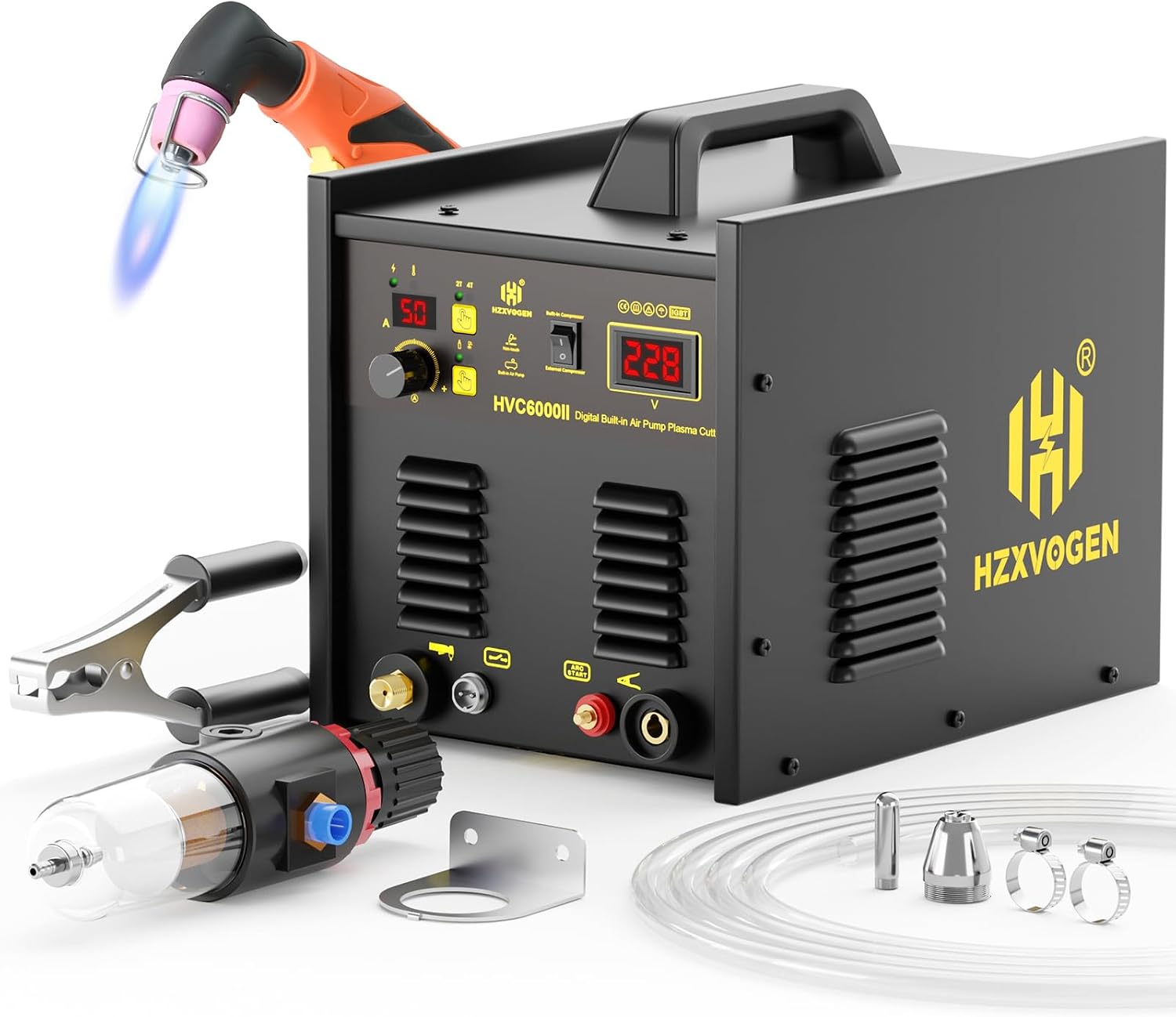HZXVOGEN 40 Amp Plasma Cutter with BuiltIn Air Compressor 220V