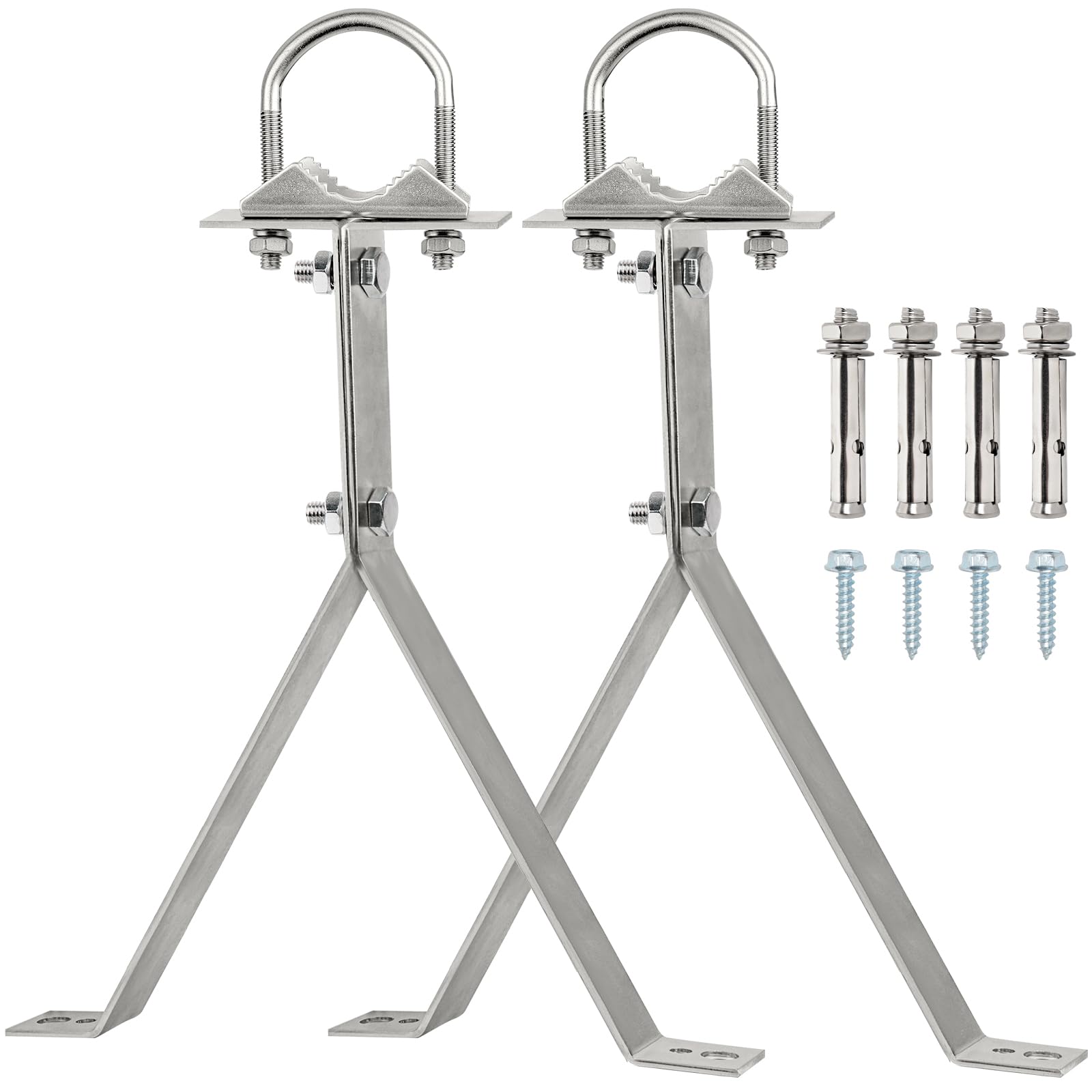 XRDS-RF Antenna Wall Mount 16 Inch Heavy-Duty Stand Off Wall Mast Mount Windproof Antenna Mounting Bracket for TV Antenna Mast (2-Leg + 2-Leg)