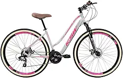 Bicicleta Feminina Aro 29 Sunny Estilo Clássico Retrô Marca KSW 21 Velocidades Freios a Disco com Suspensão 80mm de Curso