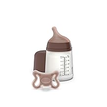 Suavinex Zero Zero Newborn Starter Set Small Anti Colic Baby Bottle + Pacifier, No 1 Spanish Baby Bottle Brand, Minimizes Bottle Rejection & Nipple Confusion, Adaptable Flow - Deep