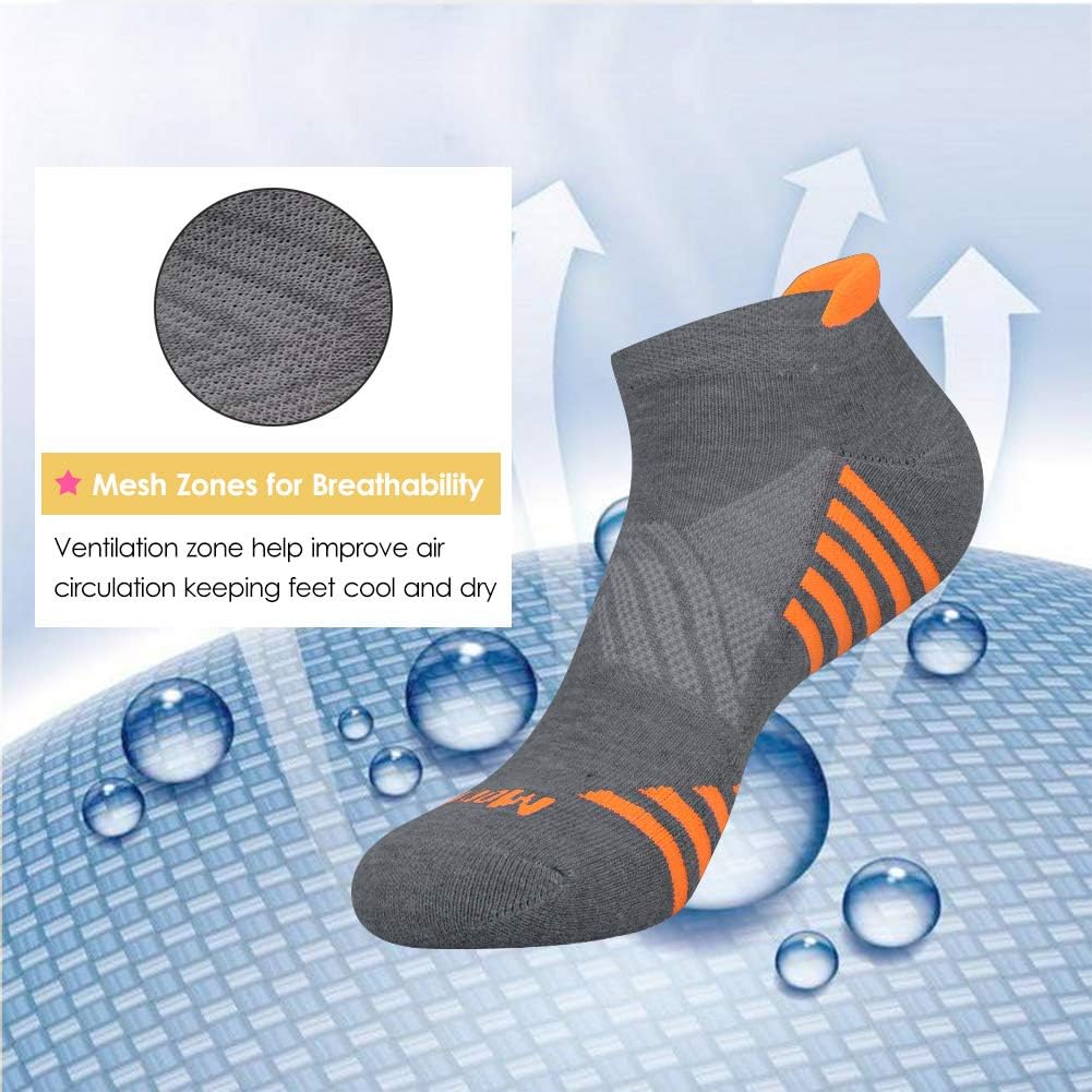 JOYNÉE Mens Ankle Athletic Socks Low Cut Week Socks for Sports Running 7 Pack,Black,Sock Size:10-13 - Image 4