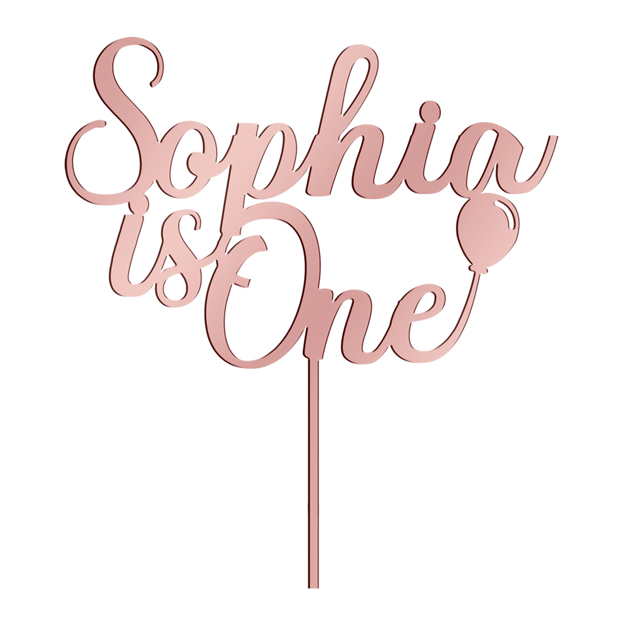 EDSG Personalised 1st Birthday Cake Topper Birthday Decoration Happy Birthday Cake Topper Custom Acrylic Cake Toppers Gifts with Any Name for Kids Baby Boy Girl Party Supplies (Rose Gold)
