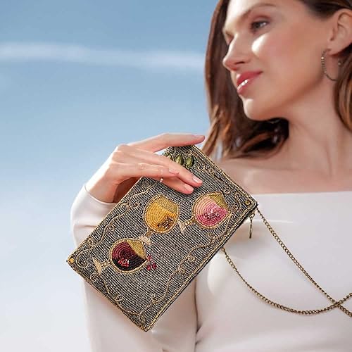 Miniatura 7 de Mary Frances Bolsa cruzada con cuentas para teléfono con maridaje de vino, multicolor, Multi