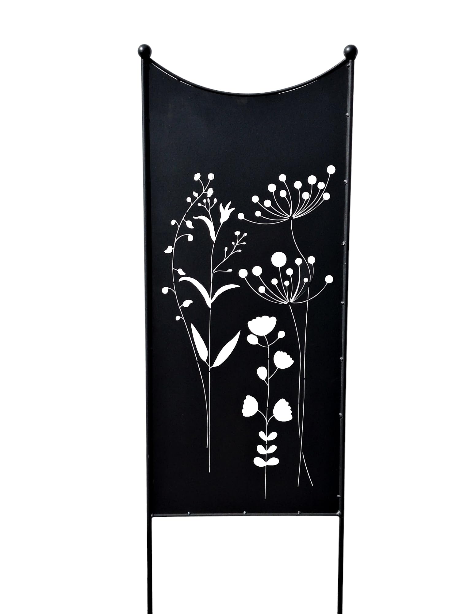 Bornhöft Schild Gartenschild Edelrost Rost zum Einstecken rostige Gartendeko Blumen Blüten Blütenwiese Dekoration Beetstecker Gartenstecker, Farbe: beschichtet Schwarz
