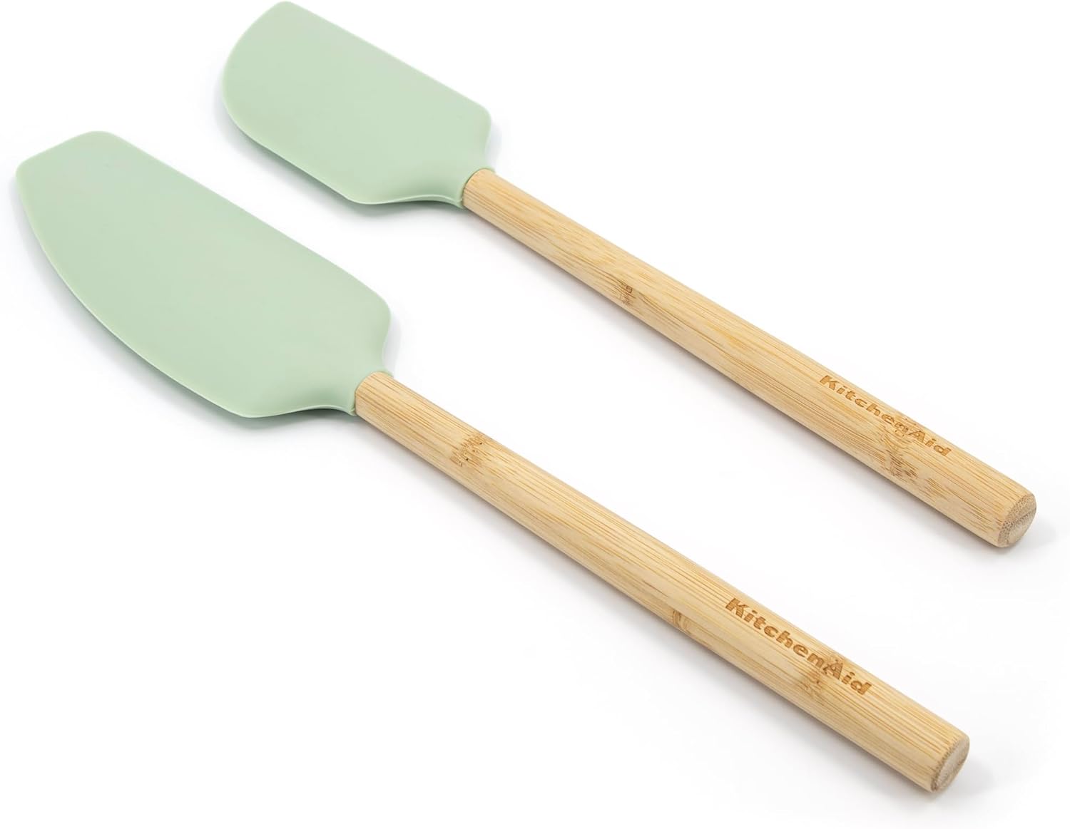 KitchenAid Spatula Set, 2Piece Silicone Spatulas with Bamboo Handles