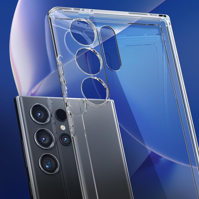 Image of Case Creation New Samsung S24 Ultra Premium Imported 0.3mm Crystal Clear Totu Silicone Transparent Flexible Soft Corner Protection with TPU Slim Back Case Color Cover for S24 Ultra