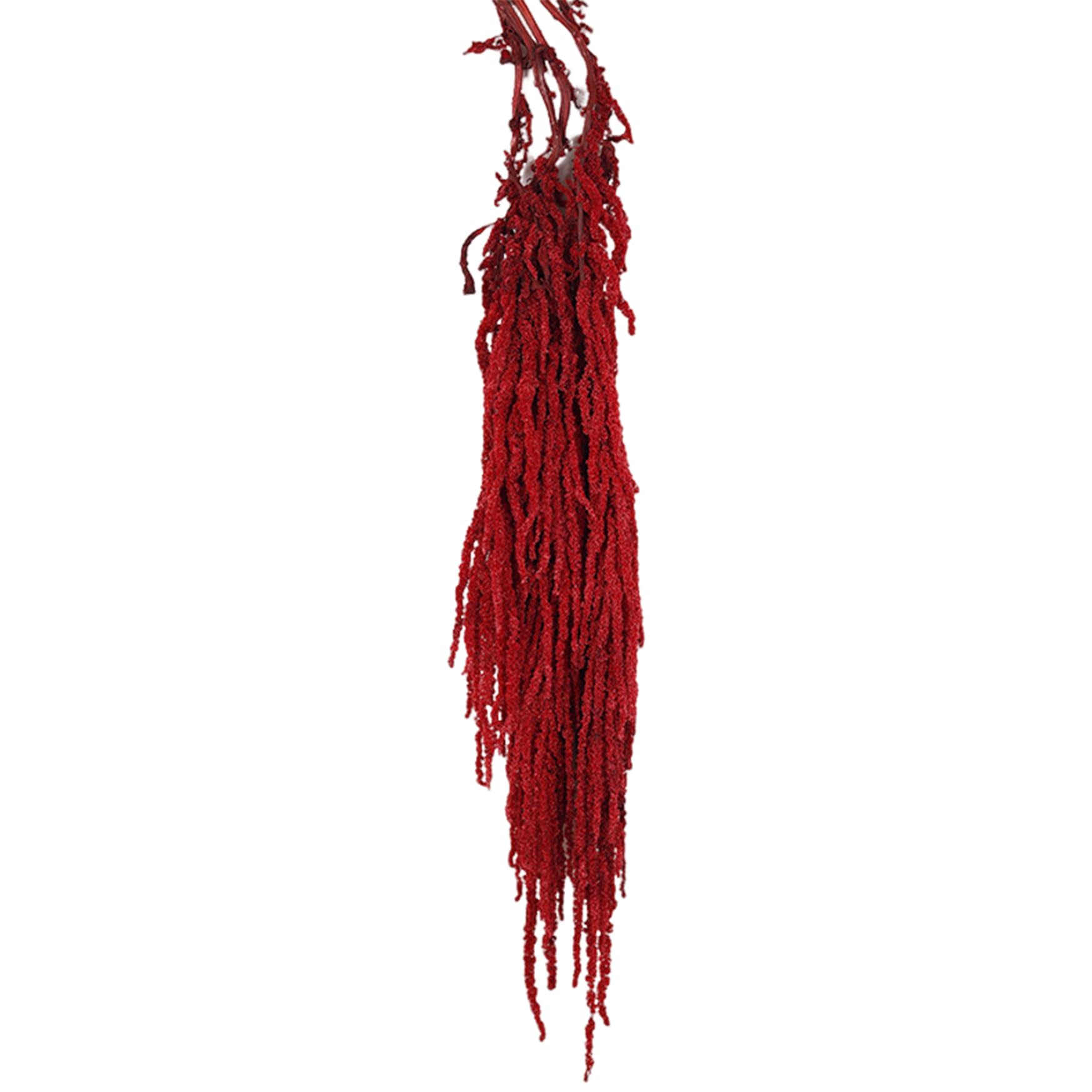 Hperu Dried Flower Bouquet, 24-31.5" Hanging Dried Amaranthus, Lifelike Natural Vine Flowers, Reusable Plants for Wedding Bouquet Wall Home Party Decor, Dark Red