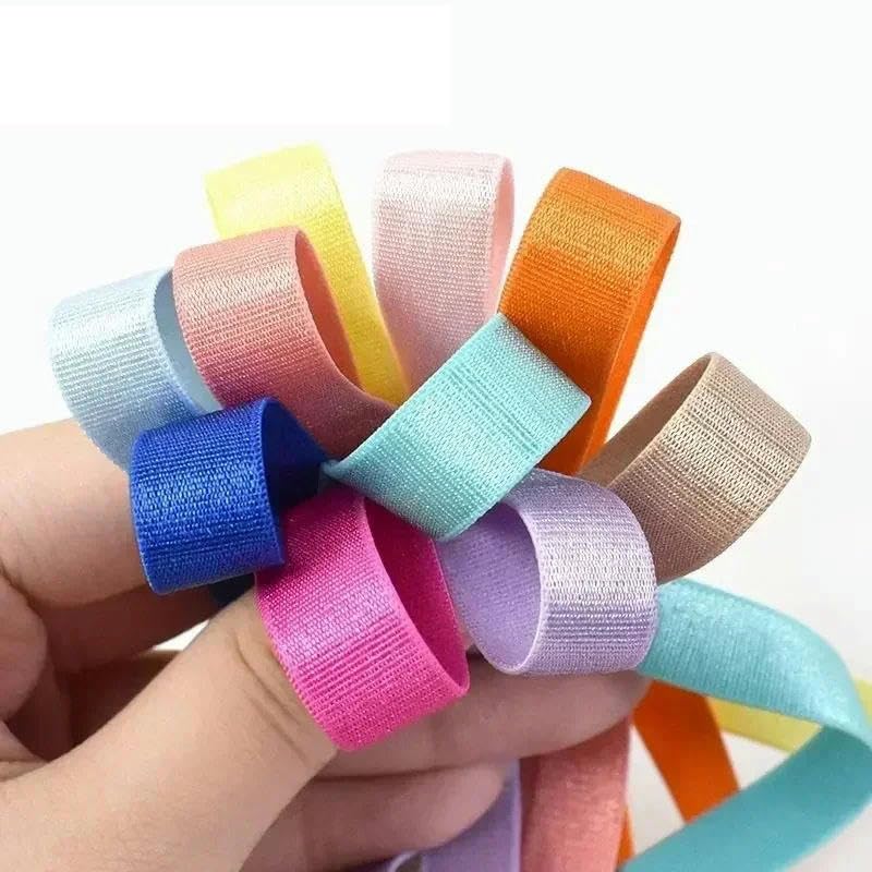 Elastyczna taśma nylonowa, 10mm Nylon Elastic Bands for Underwear Bra Straps Multicolor 10-50 Meters(Pink 10mm,50Meters)