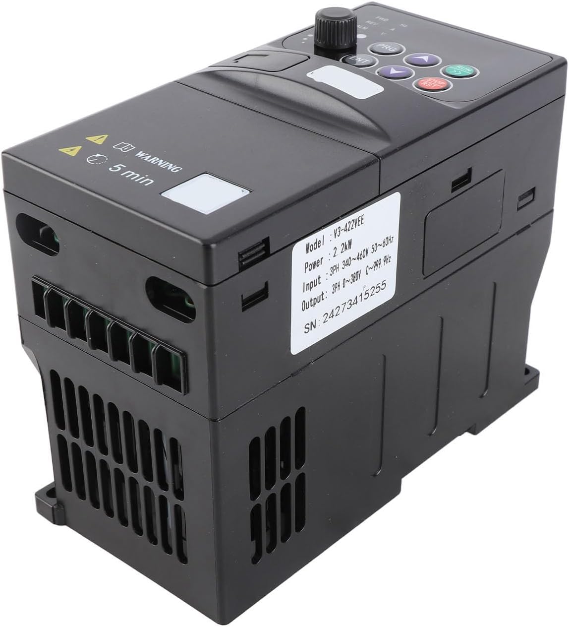 Acouto 2.2KW 3 Phase Frequency Converter Variable Drive Inverter 320-460V Input 0-380V Output with .5m Cable for Industrial Use