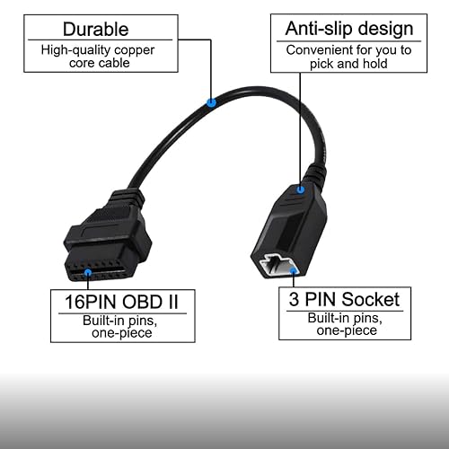 Vista 39 de Adaptador de conector OBD de 12 pines a OBD2 de 16 pines compatible con Tesla Model X/S 2012-2015