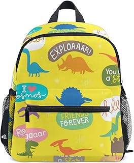 Cosmic Quotes Dinosaurs Constellations Mochila amarilla para niños y niñas, mochila impermeable para niños, Cosmic Quotes ...