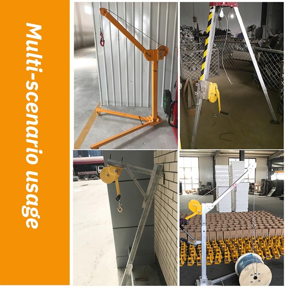 Handseilwinde, Handkurbelwinde, selbstsichernde Handwinde, 1200 lbs, manuelle Schleppwinde, kleiner Flaschenzug, Zweiwegeverriegelung for problemloses Anheben(5m rope)