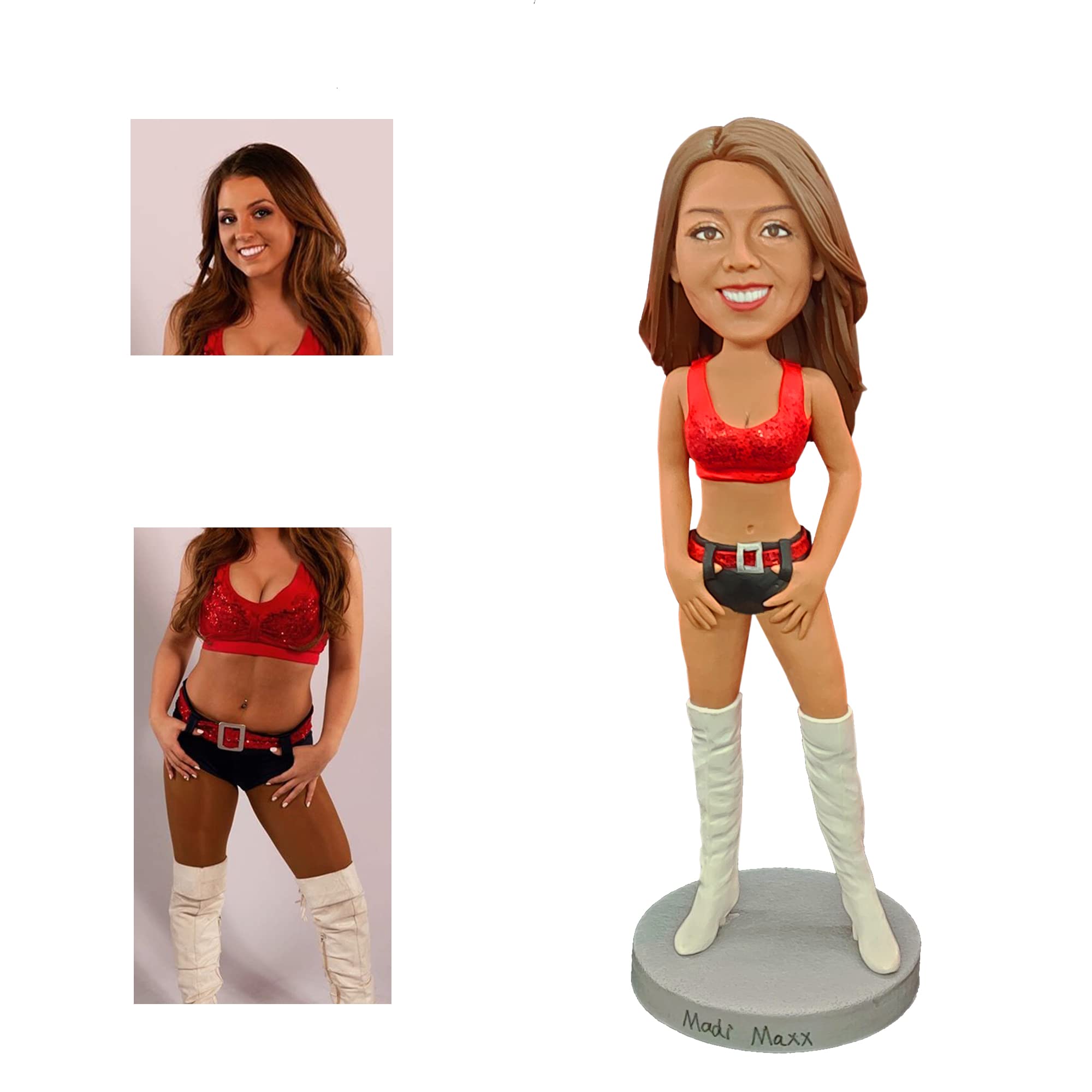Figuras de Bobbleheads personalizadas, muñeca personalizada, dama motorista, escultura personalizada hecha a mano, regalo para novia, esposa, oficina, compañera de trabajo, hija