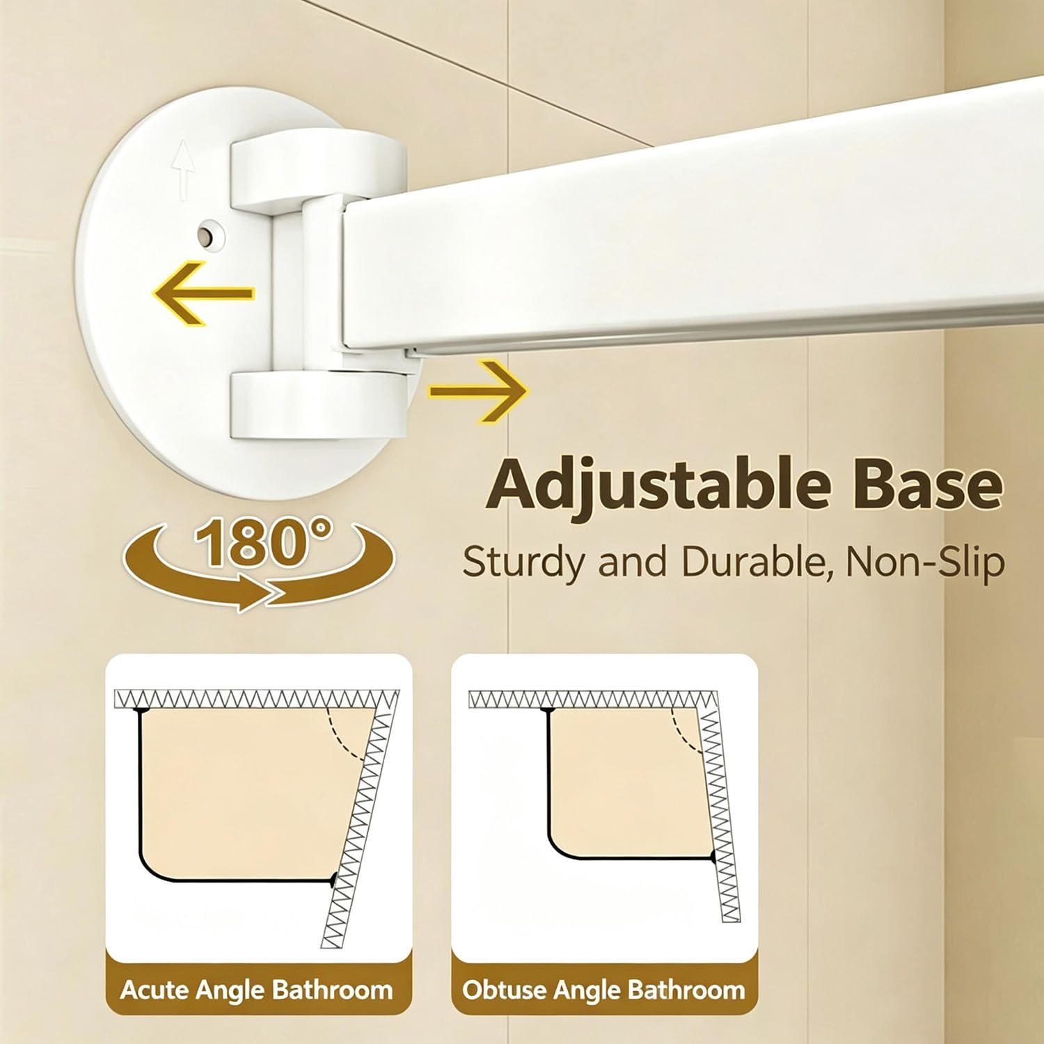 Bastone Tenda Doccia Regolabile e Resistente alla ruggine
