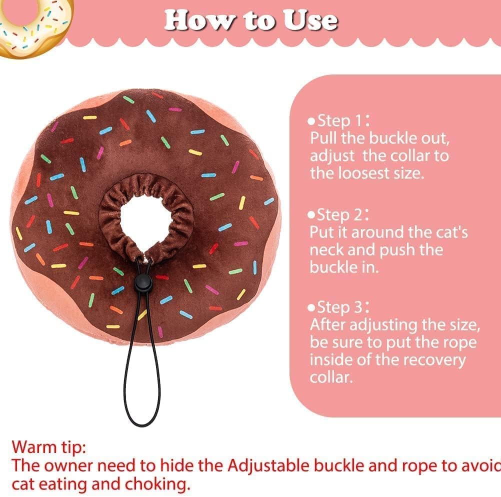 BINGPET Cat Cone Collars Soft,Cat Recovery E Collars After Surgery to Stop Licking,Waterproof Adjustable Elizabeth Neck Cones Cute Pet Donut Pillow for Cats Kitten Puppy Wound Healing After Surgery image 3
