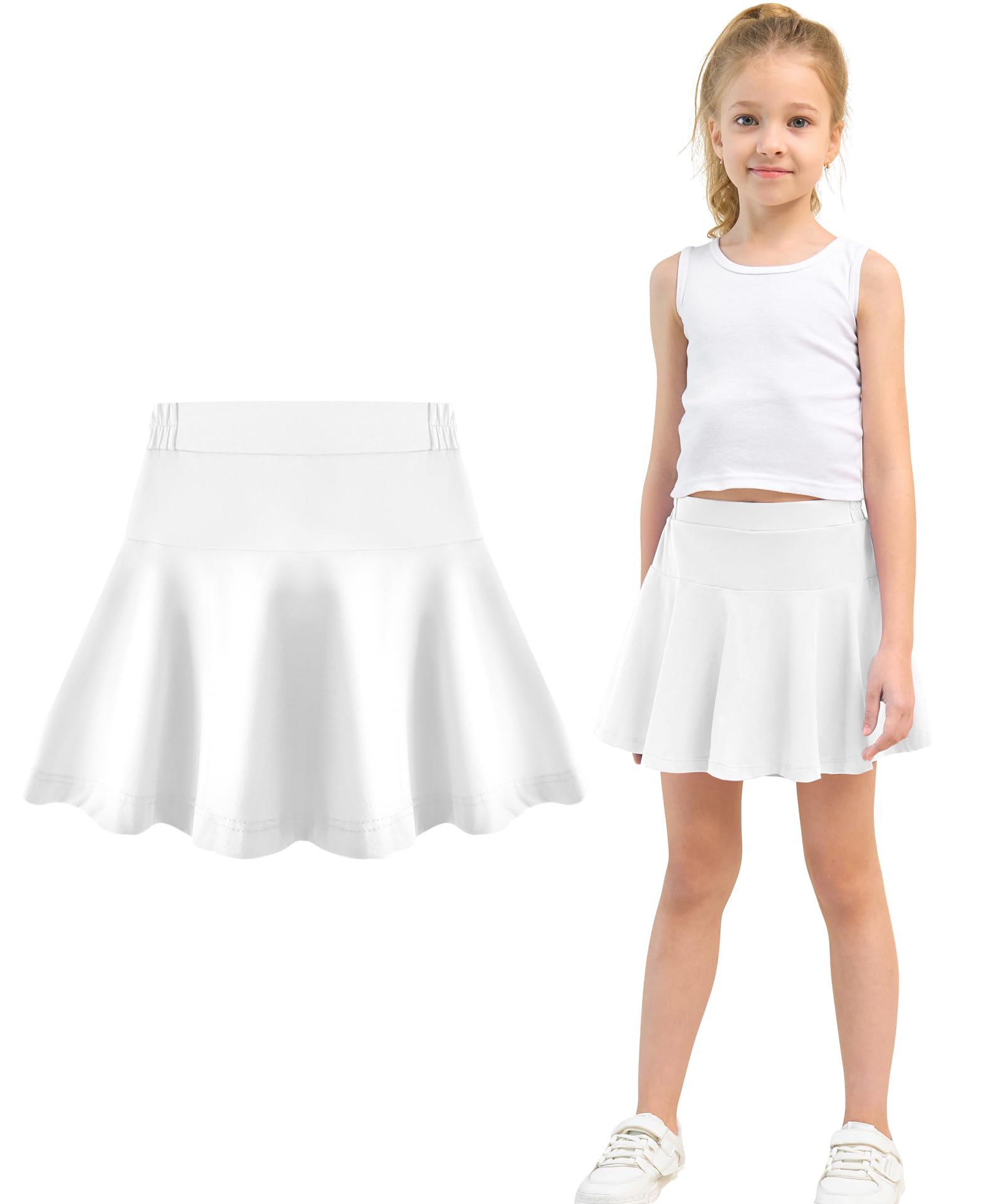 Toddler Skirt Little Girls Athletic Uniform Skorts Golf Outfit Cheer Tennis Skirts with Shorts
