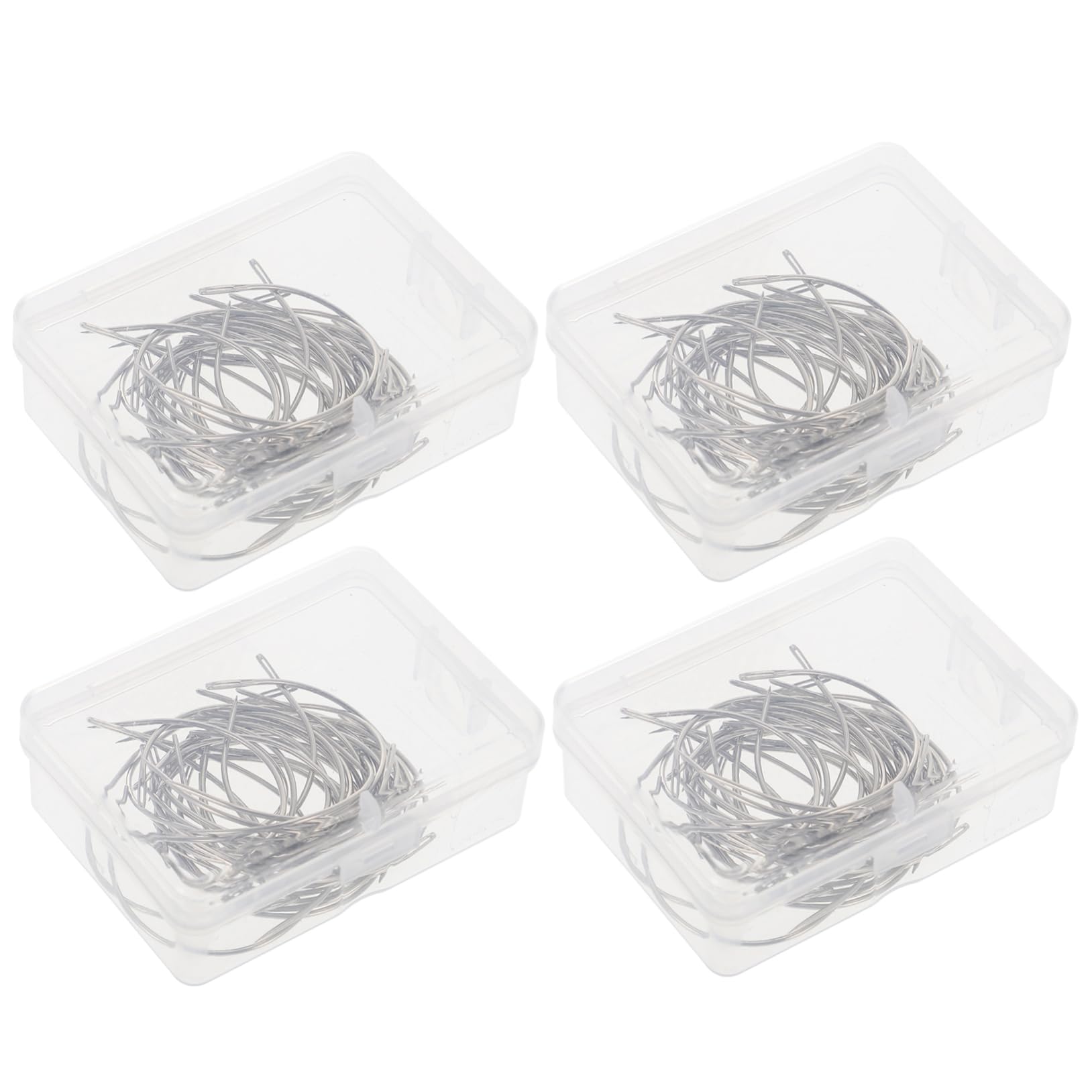 Operitacx 4 Boxes C-Shape Weaving Needles Large Self Threading Sewing Needles for Upholstery