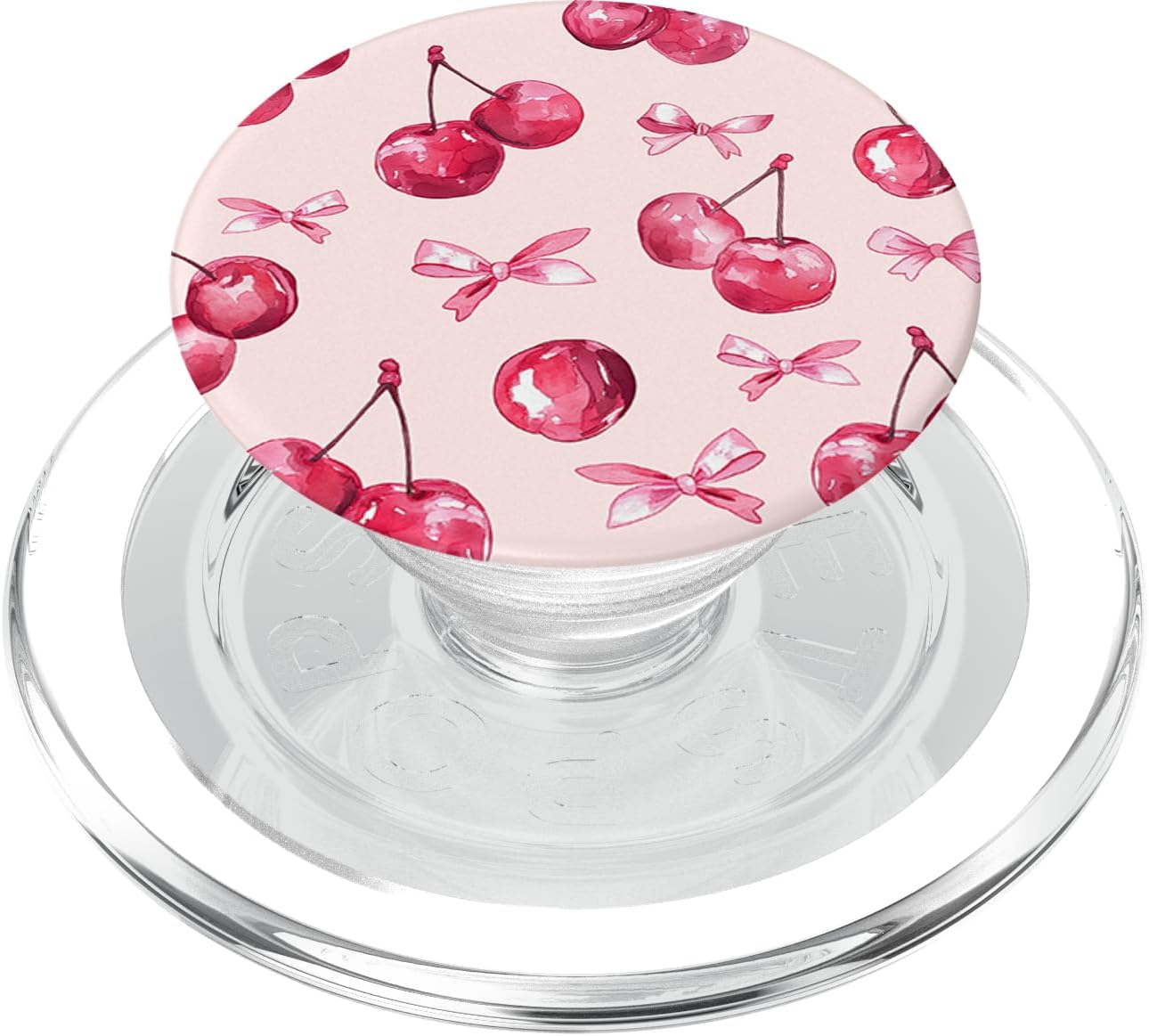 Coquette Cherry and Pink Bow PopSockets PopGrip for MagSafe