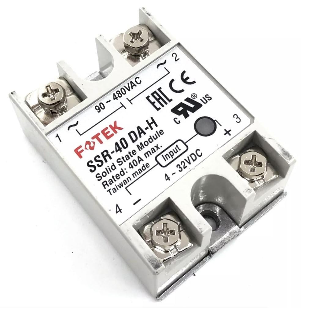 FOTEK SSR-40DA-H 90-480 VAC Out, Single Phase, 40 AMP Output, HIGH Voltage Type, ON/Off, 3-32 VDC Input, Solid State Relay