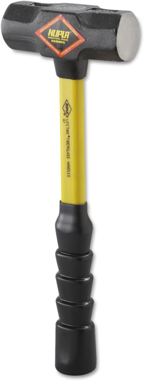 Nupla 27-035 Blacksmith's Double-Face Steel-Head Sledge Hammer, 3 lb., 14" SG Grip Handle, Yellow