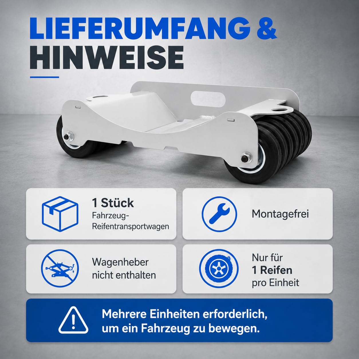 Rangierroller 1 Stück Auto Rangierhilfe mit 14 festen Rädern, Reifenroller aus Stahl bis 4500 lbs 2041 kg, Fahrzeugroller für Auto LKW ATV Rasenmäher