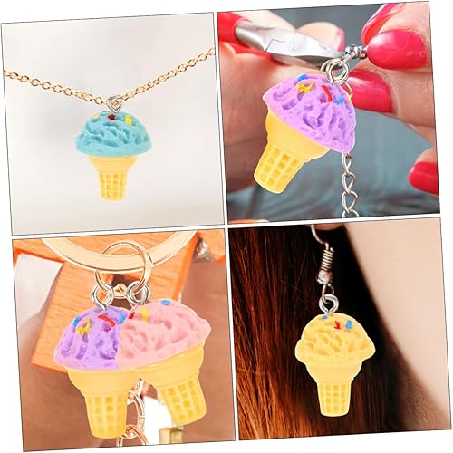 Miniatura 8 de 24 piezas de accesorios de resina, dijes de postre para pulseras, aretes, colgantes de helado, colgantes de helado, dijes de cabujones de resina