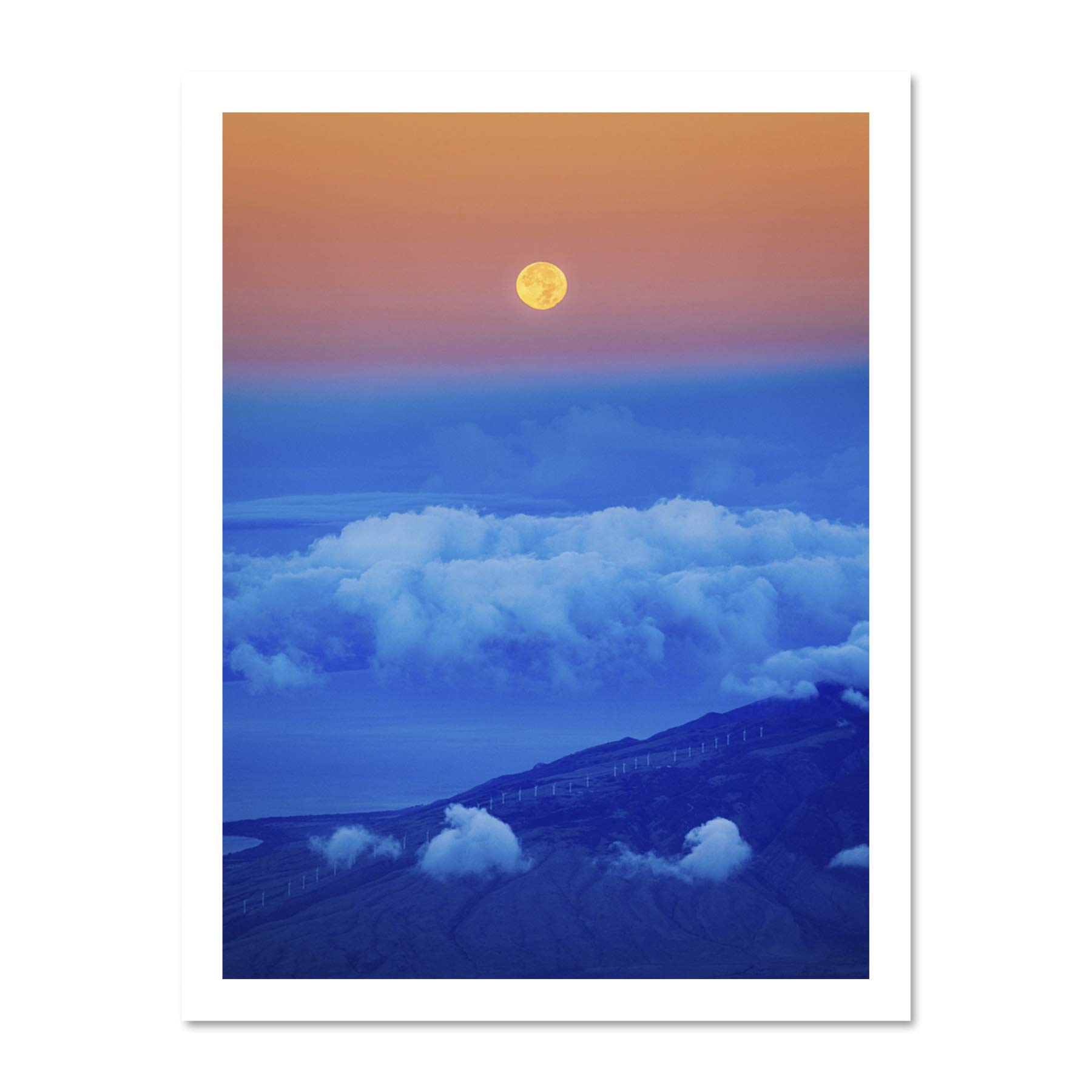 Repponen Haleakala Volcano Moon Large Framed Art Print Poster Wall Decor 18x24 inch